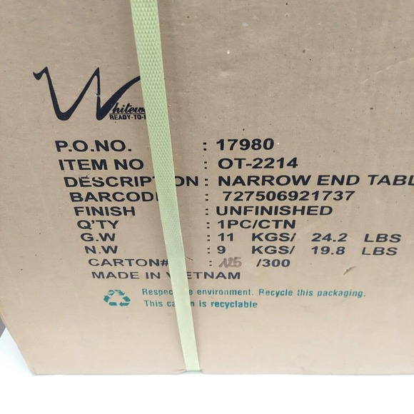 Whitewood Industries End Table Unfinished White Wash Storage Drawer 25 in. H - Picture 10 of 10